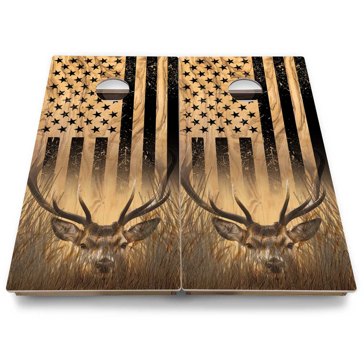 Hidden Deer & Fish Cornhole Boards - Backyard Series