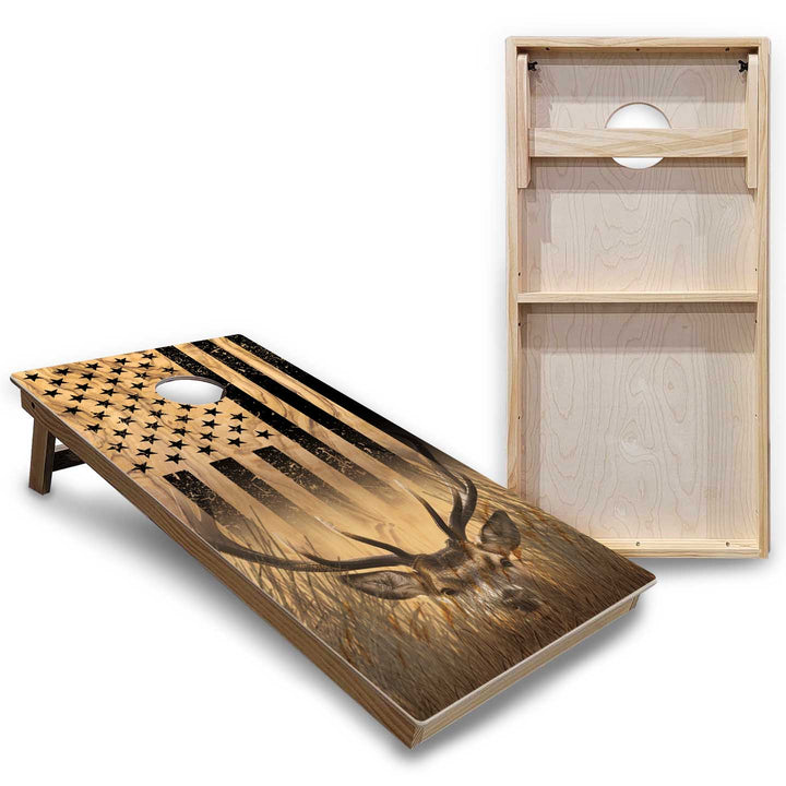 Hidden Deer & Fish Cornhole Boards - Backyard Series
