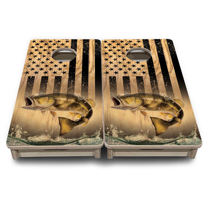 Light Wood Fish Flag - Mini or Vacation Size Cornhole Boards
