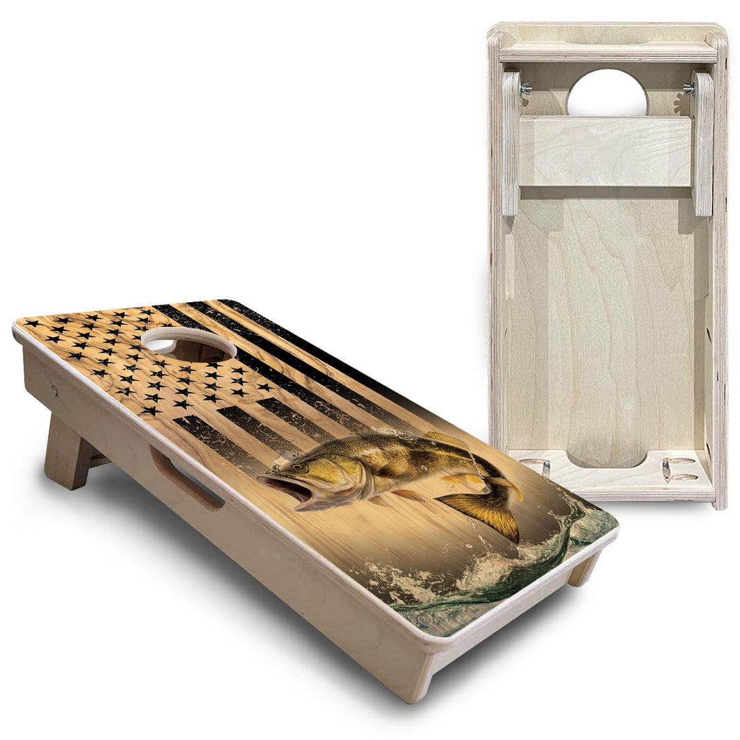 Light Wood Fish Flag - Mini or Vacation Size Cornhole Boards