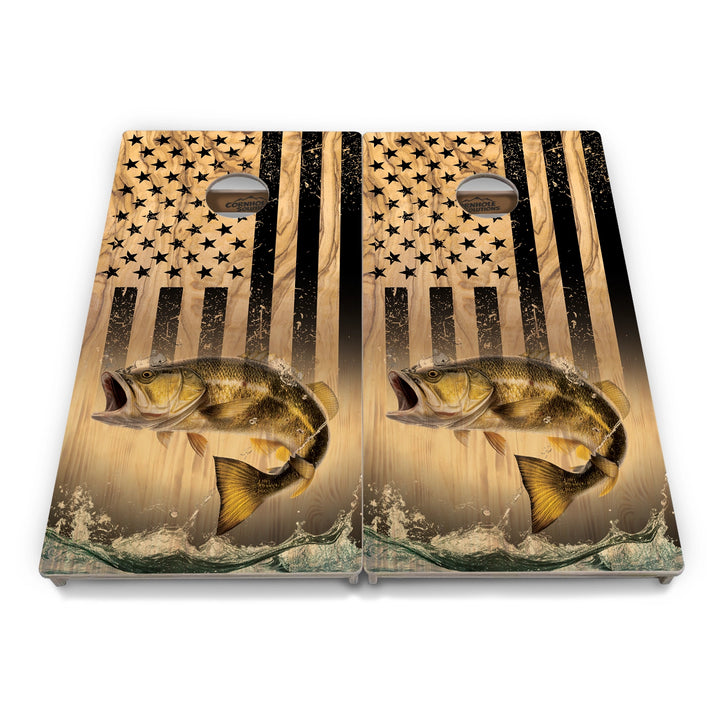 Light Wood Deer & Fish Flag Cornhole Boards – Tournament Series