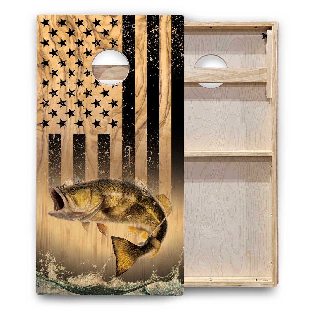 Hidden Deer & Fish Cornhole Boards - Backyard Series