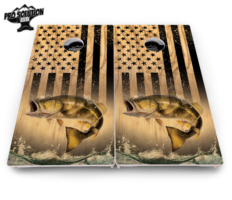 Pro Solution Elite - Light Wood Deer & Fish Design Options - Professional Tournament Cornhole Boards 3/4" Baltic Birch - Zero Bounce Zero Movement Vertical Interlocking Braces for Extra Weight & Stability +Double Thick Legs +Airmail Blocker