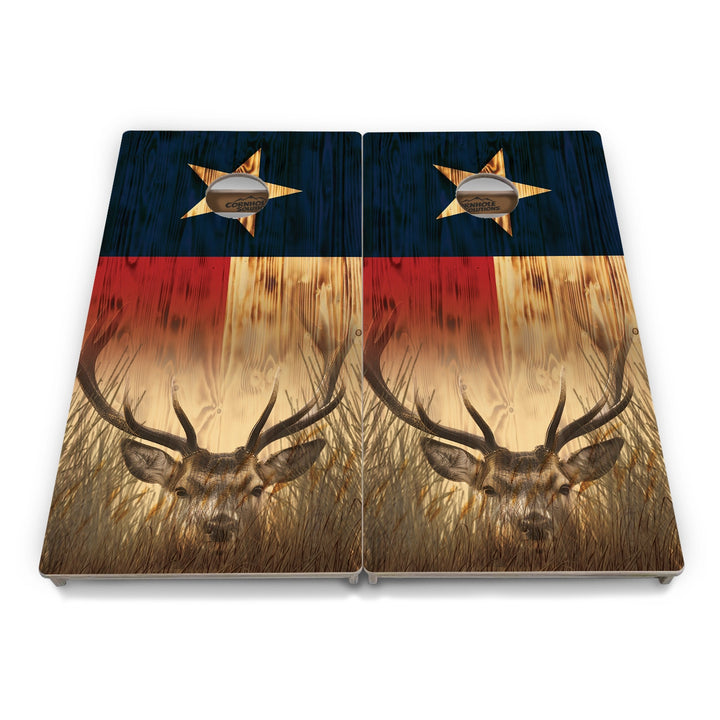 Rustic Texas Flag Deer & Fish Cornhole Boards – Tournament Series