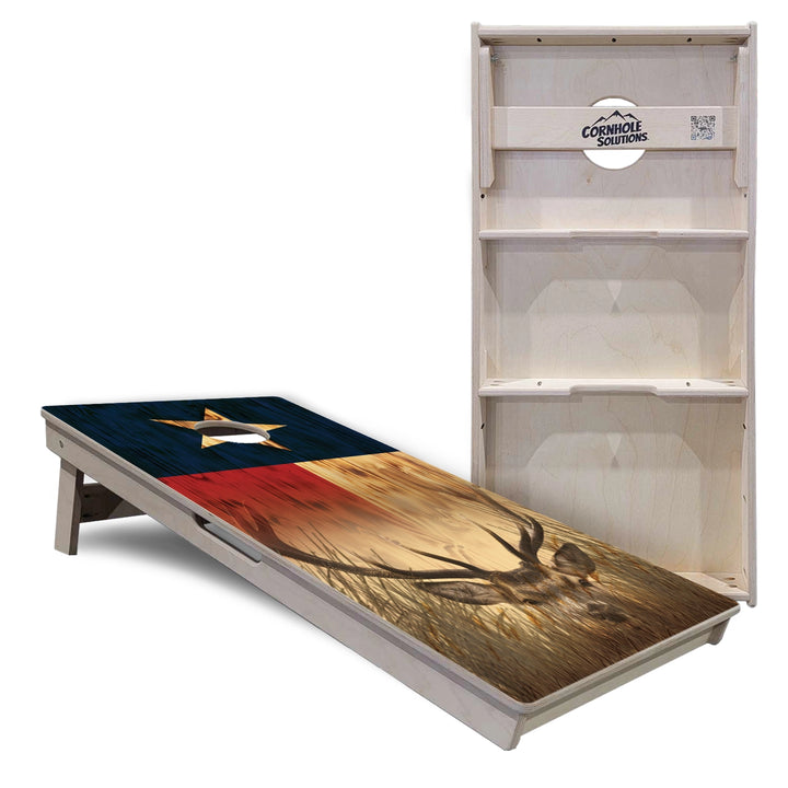 Rustic Texas Flag Deer & Fish Cornhole Boards – Tournament Series