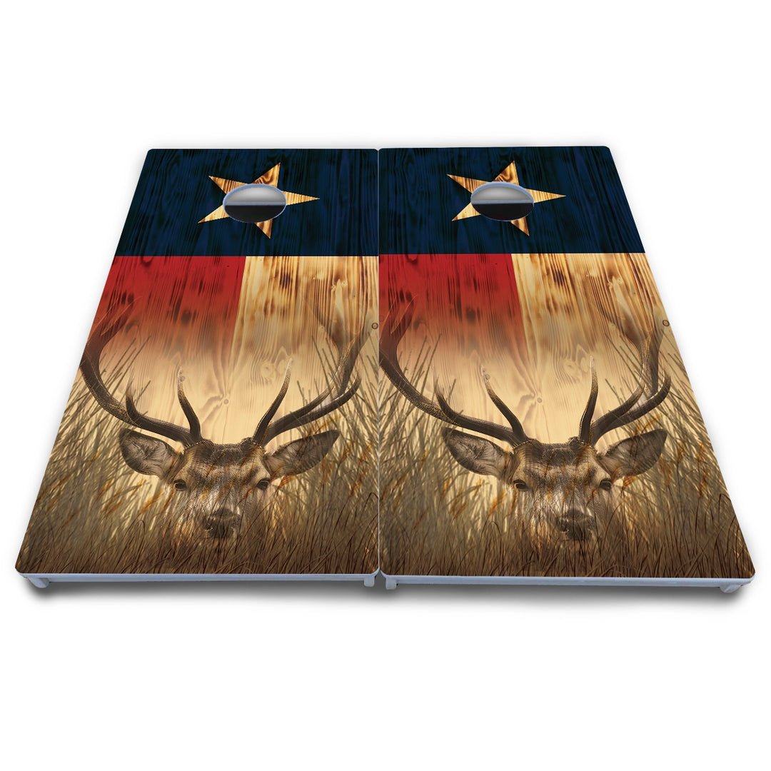 Texas Flag Deer & Fish Cornhole Boards - All Weather Series