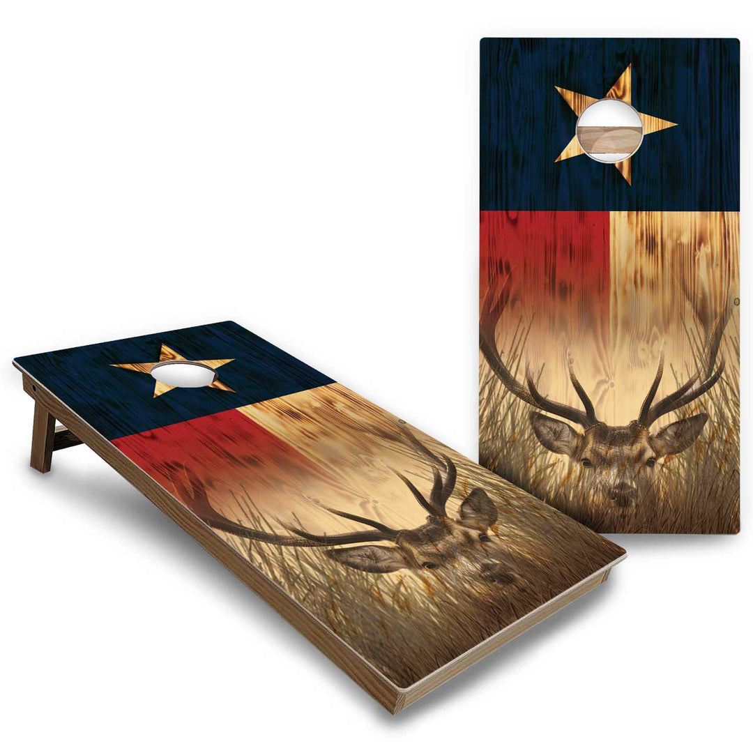 Hidden Deer & Fish Cornhole Boards - Backyard Series