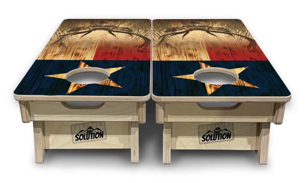 Mini Cornhole Boards - Texas Flag Deer & Fish