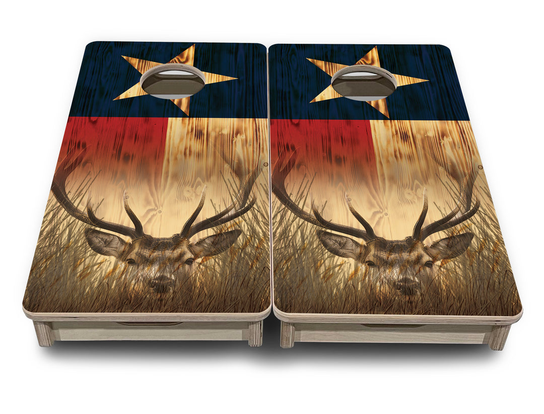 Mini Cornhole Boards - Texas Flag Deer & Fish