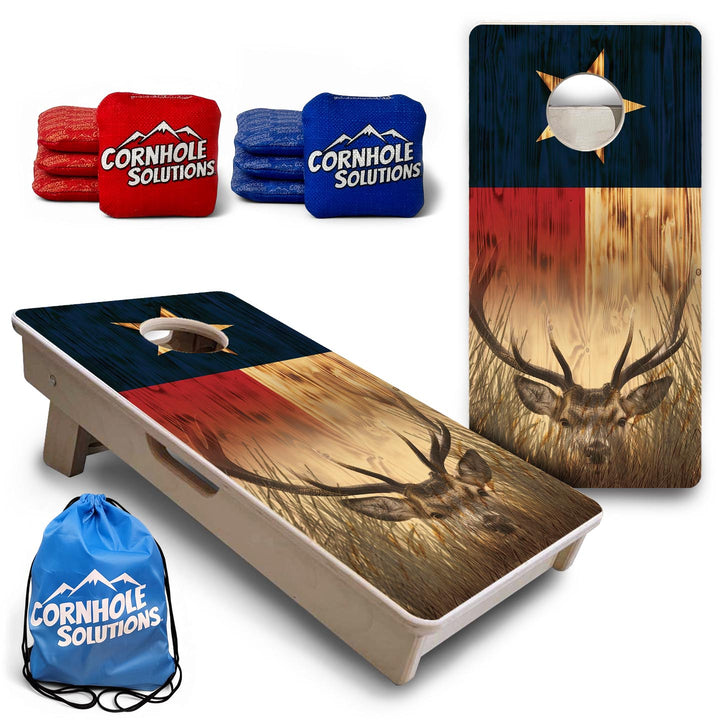 Texas Flag Deer - Mini or Vacation Size Cornhole Boards