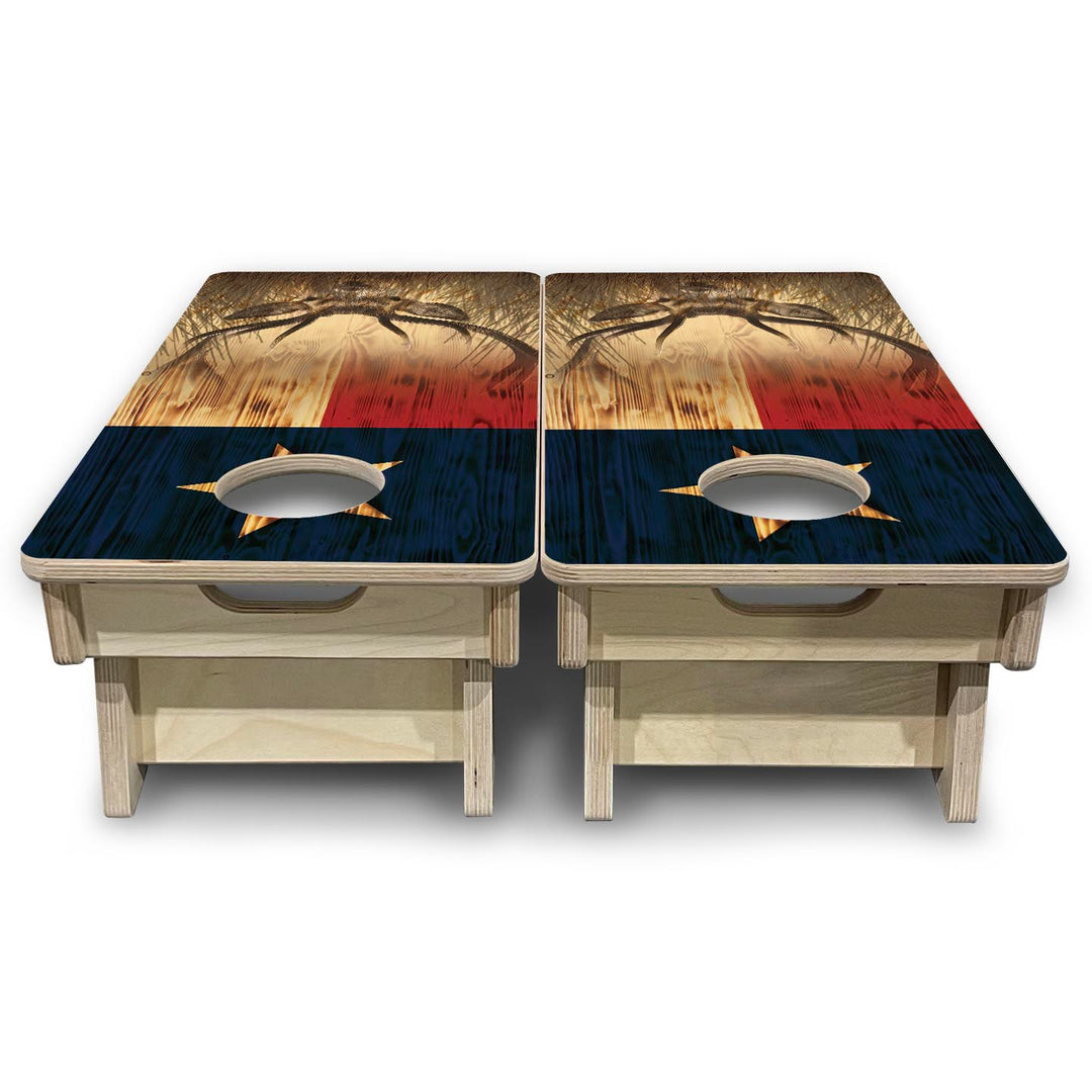 Texas Flag Deer - Mini or Vacation Size Cornhole Boards