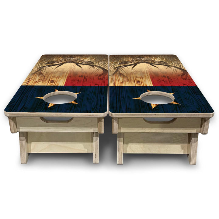 Texas Flag Deer - Mini or Vacation Size Cornhole Boards