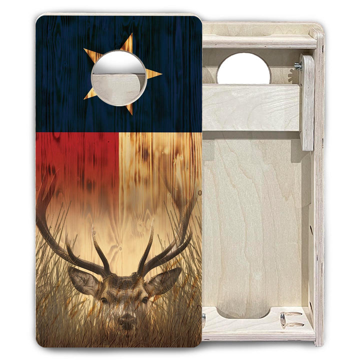 Texas Flag Deer & Fish - Mini or Vacation Size Cornhole Boards