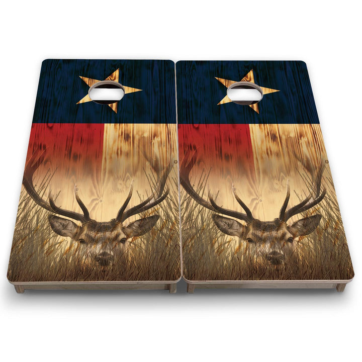 Texas Flag Deer - Mini or Vacation Size Cornhole Boards