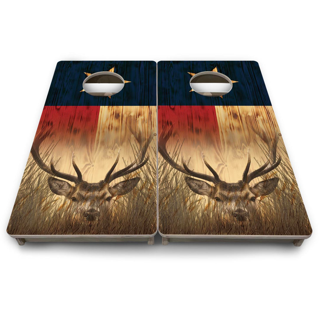 Texas Flag Deer - Mini or Vacation Size Cornhole Boards