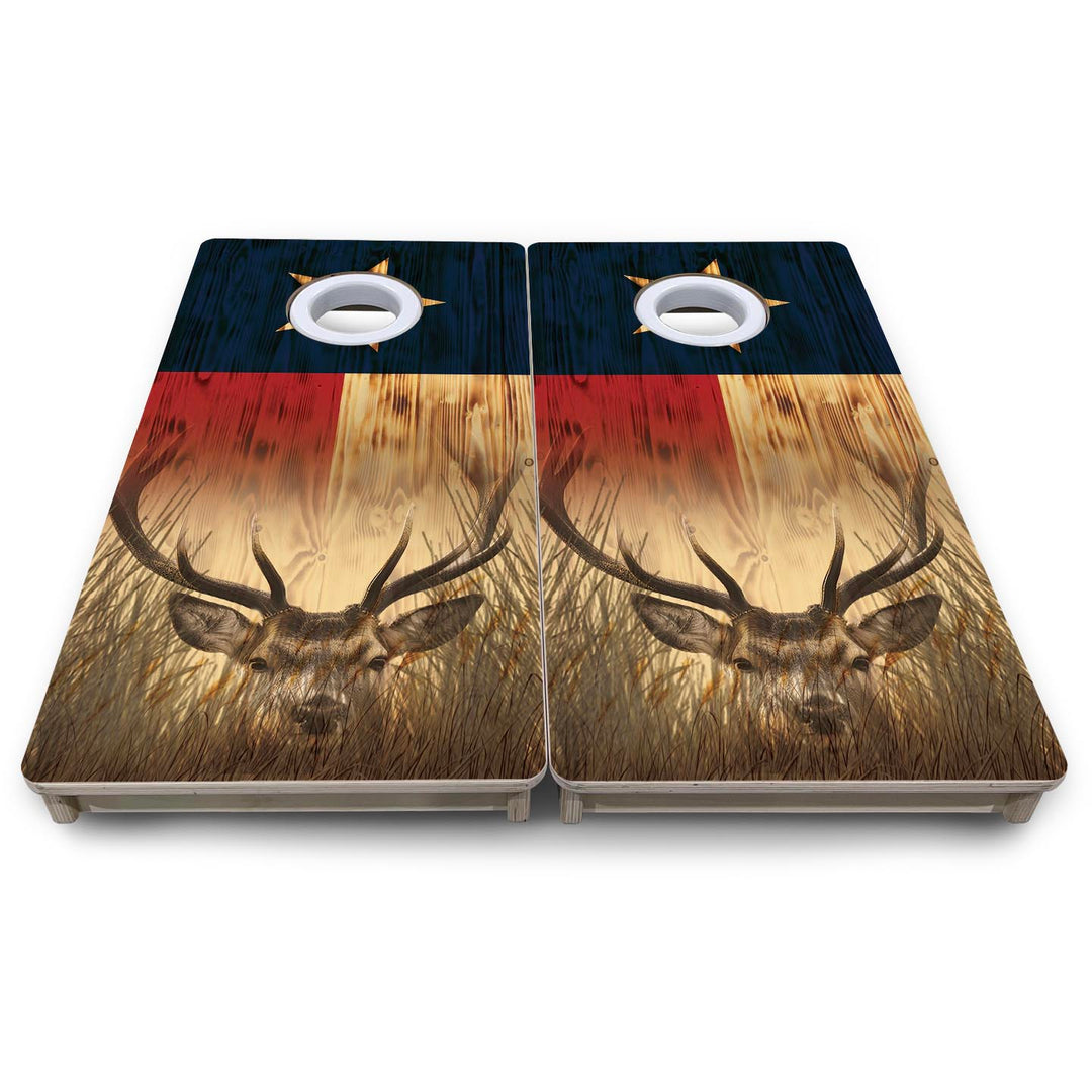 Texas Flag Deer - Mini or Vacation Size Cornhole Boards