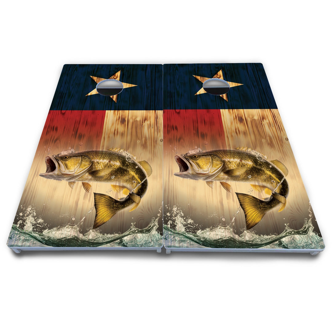 Texas Flag Deer & Fish Cornhole Boards - All Weather Series