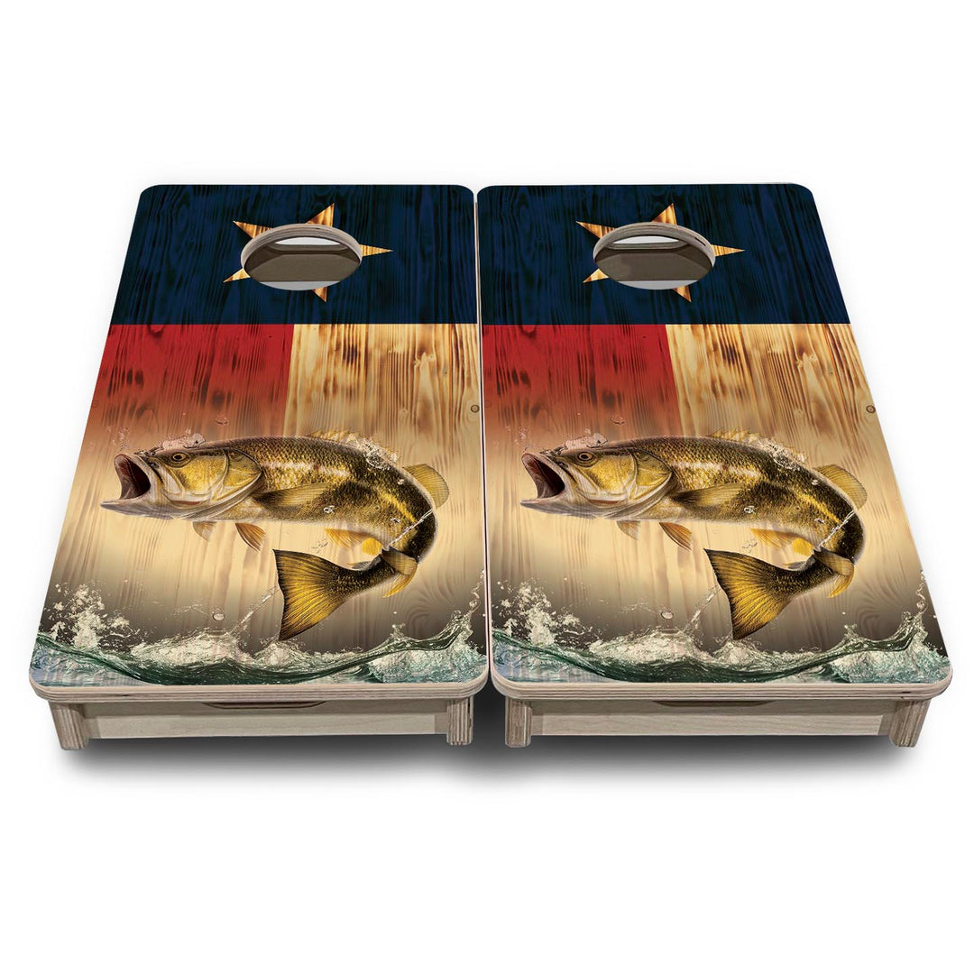 Texas Flag Fish - Mini or Vacation Size Cornhole Boards