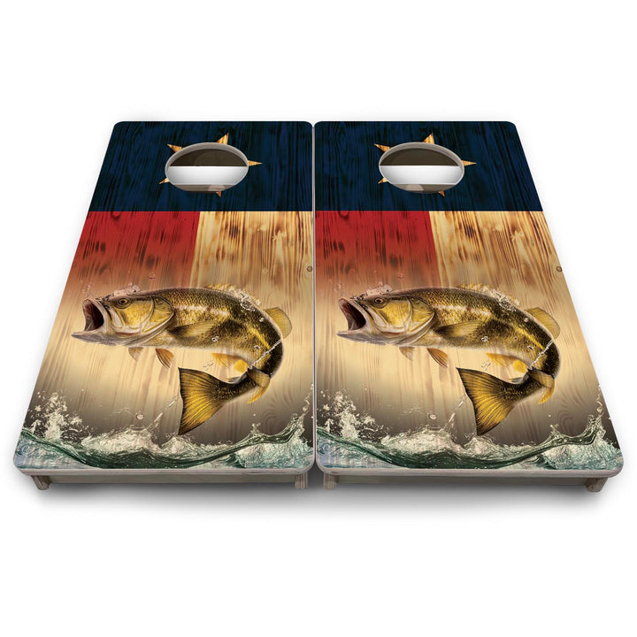 Texas Flag Fish - Mini or Vacation Size Cornhole Boards