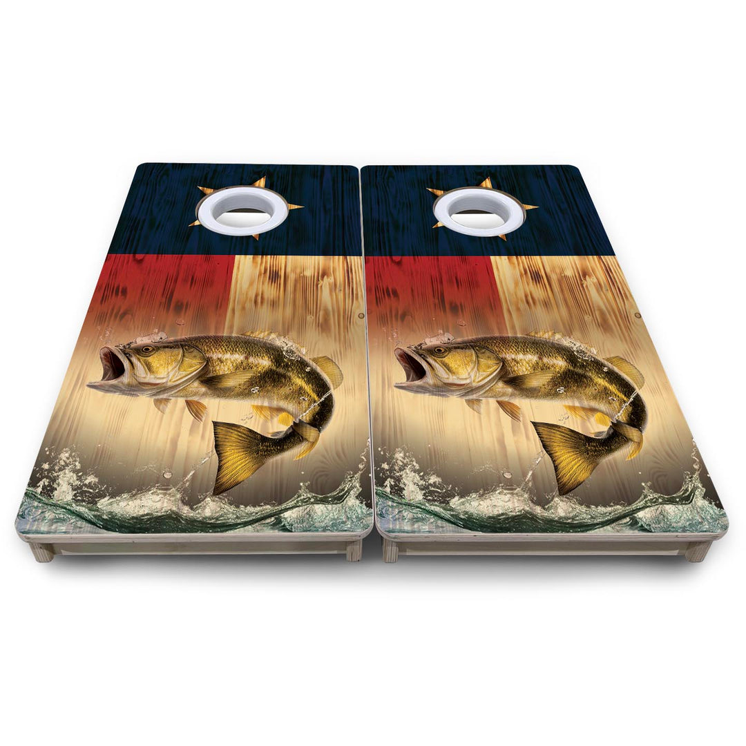 Texas Flag Fish - Mini or Vacation Size Cornhole Boards