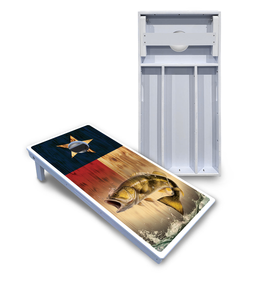 Texas Flag Deer & Fish Cornhole Boards - All Weather Series