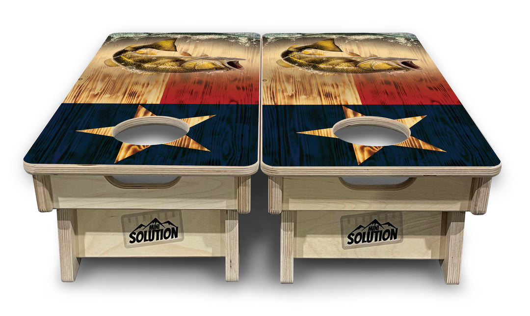 Mini Cornhole Boards - Texas Flag Deer & Fish