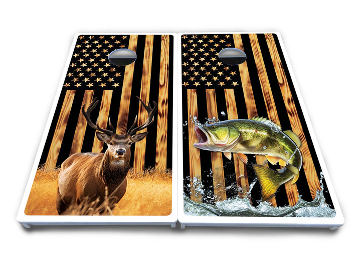 Colorful Deer & Fish Cornhole Boards - All Weather Series