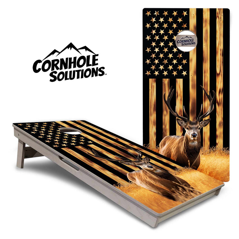 Colorful Deer/Fish Cornhole Bundle - 8 Bags, Carrying Case, Tote Bag Included