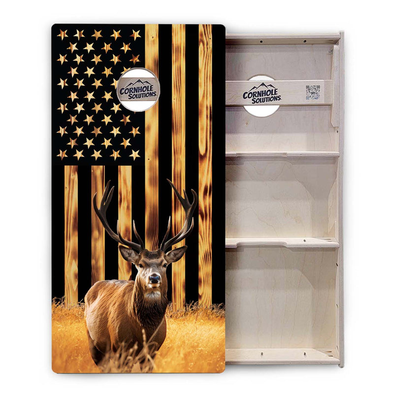 Colorful Deer/Fish Cornhole Bundle - 8 Bags, Carrying Case, Tote Bag Included