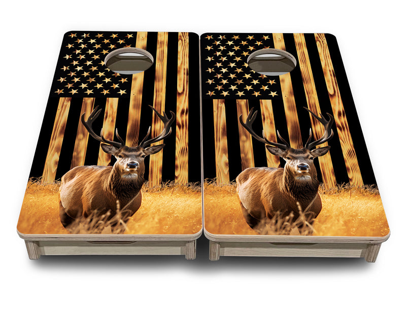 Mini Cornhole 12"x24" Boards - 4" holes - Colorful Deer & Fish Design Options - 3/4″ Baltic Birch