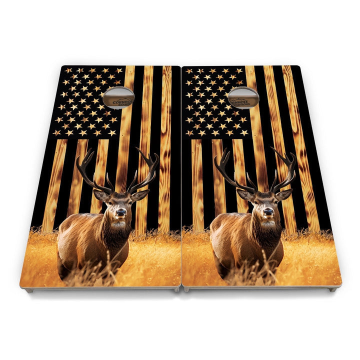 Rustic Flag Deer & Fish Cornhole Boards – Tournament Series