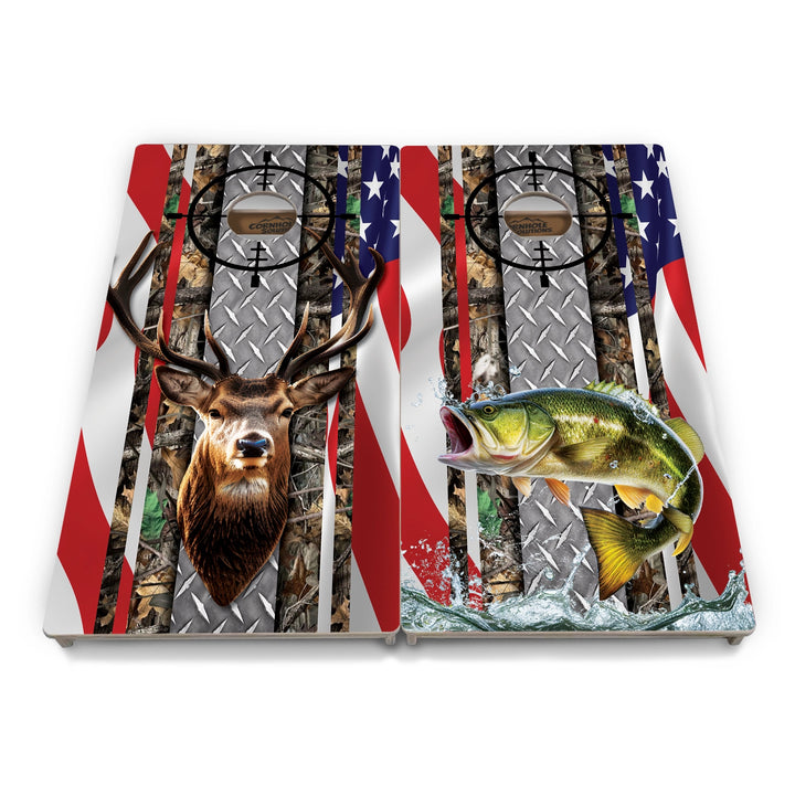 Scope Flag Deer & Fish Cornhole Boards – Tournament Series