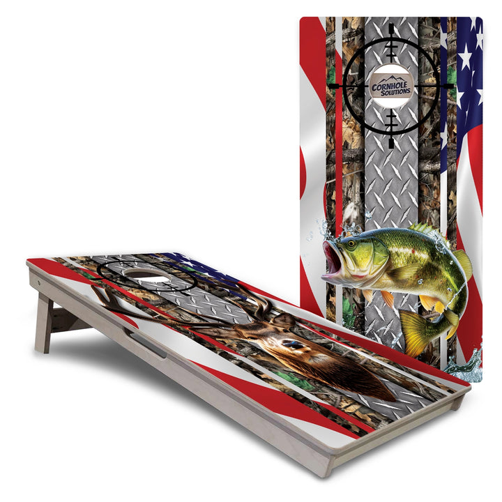 Scope Flag Deer & Fish Cornhole Boards – Tournament Series