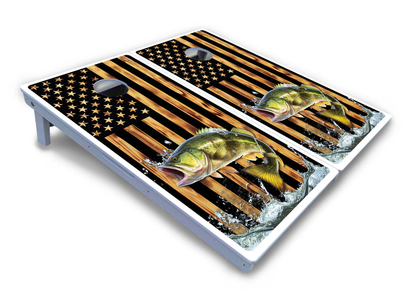 Waterproof - Colorful Deer & Fish Design Options - All Weather Boards "Outdoor Solution" 18mm(3/4")Direct UV Printed - Regulation 2' by 4' Cornhole Boards (Set of 2 Boards) Double Thick Legs, with Leg Brace & Dual Support Braces!