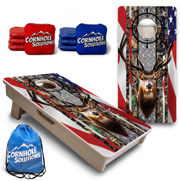 Scope Deer Flag - Mini or Vacation Size Cornhole Boards