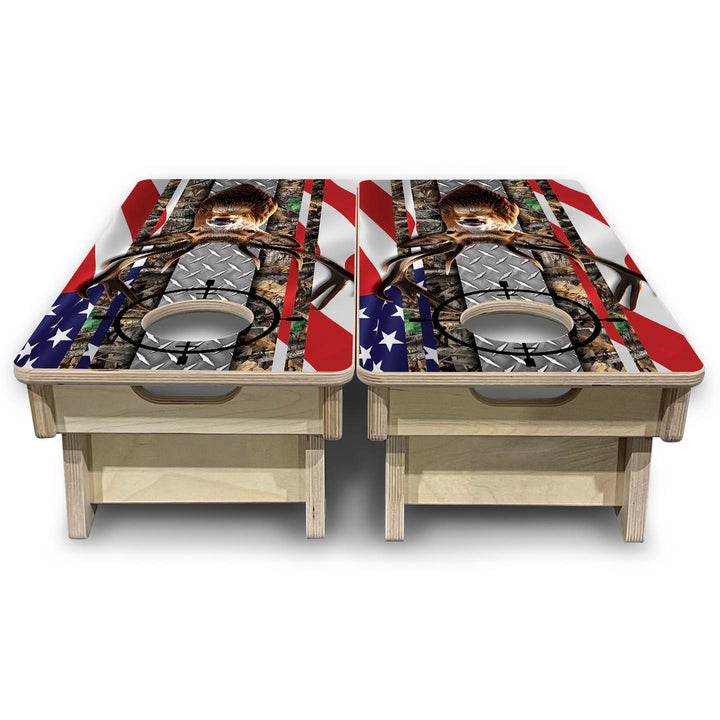 Scope Deer Flag - Mini or Vacation Size Cornhole Boards