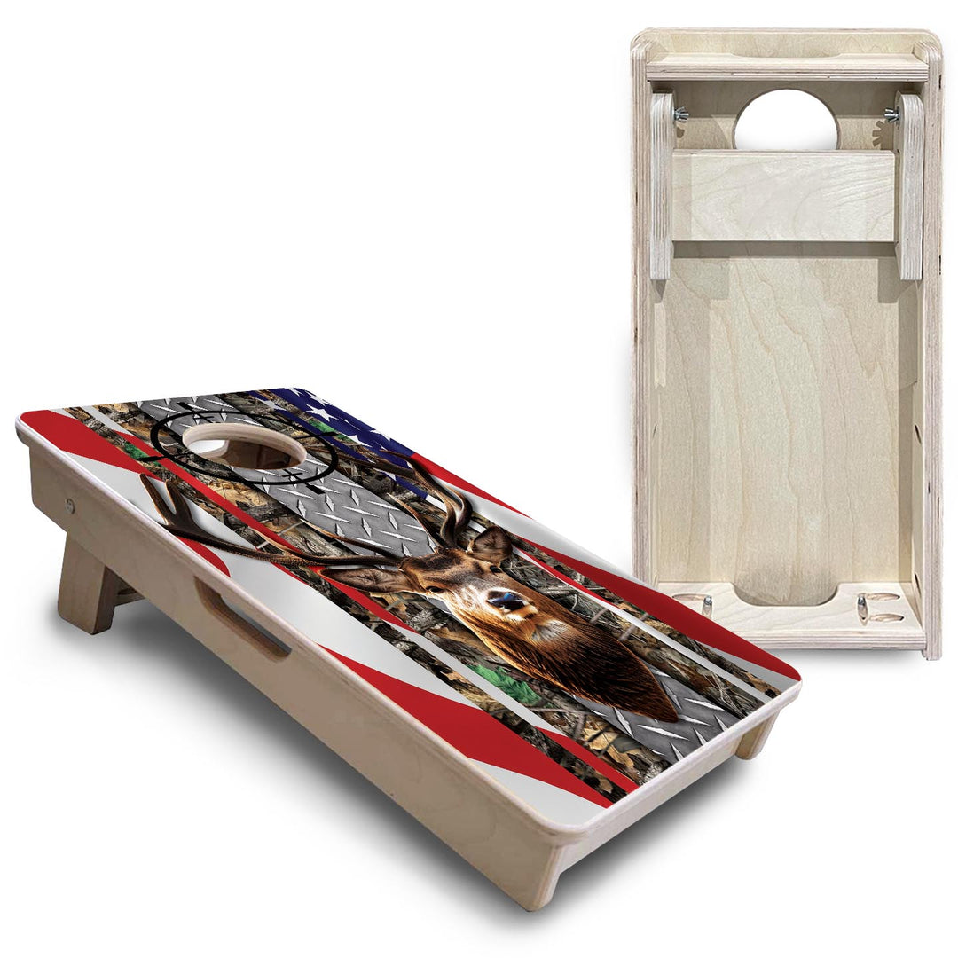 Scope Deer & Fish Flag - Mini or Vacation Size Cornhole Boards