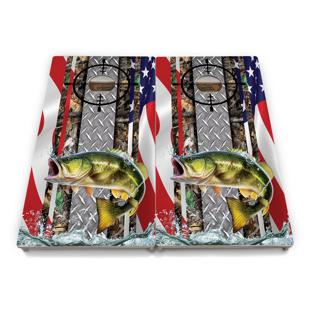 Scope Flag Deer & Fish Cornhole Boards – Tournament Series