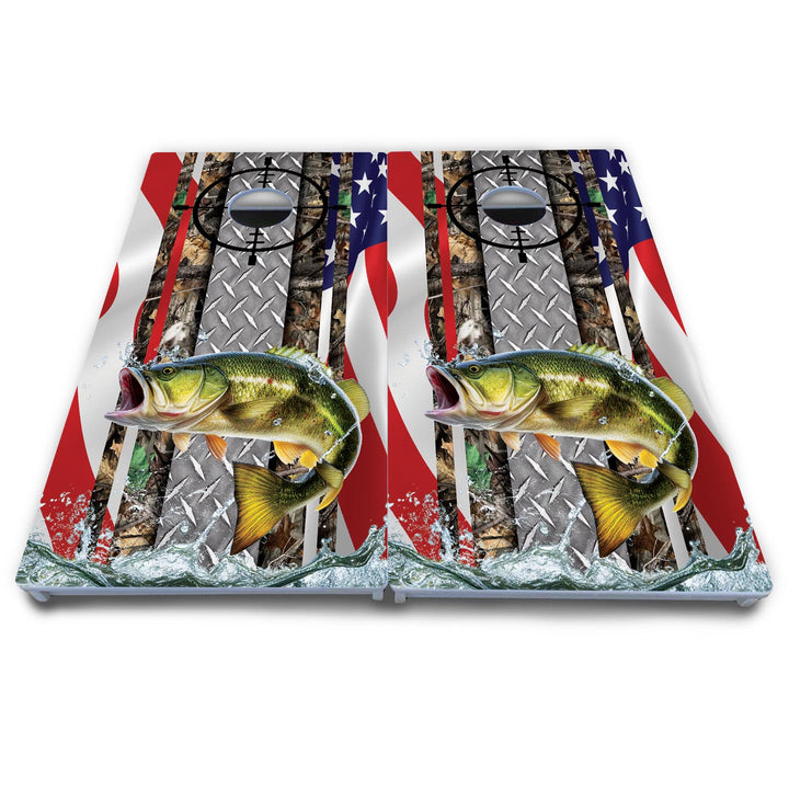 Scope Deer & Fish Cornhole Boards - All Weather Series