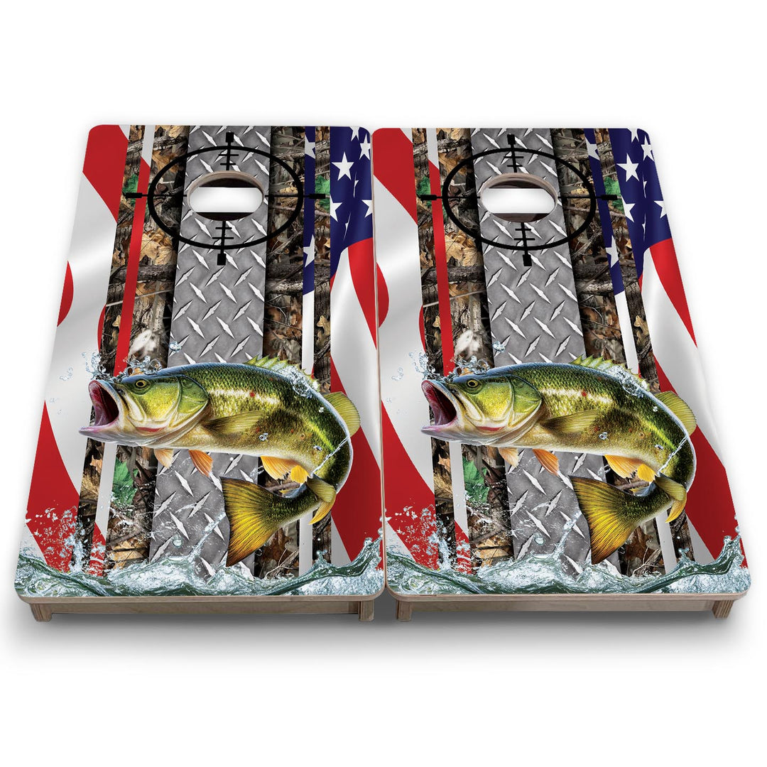 Scope Fish Flag - Mini or Vacation Size Cornhole Boards