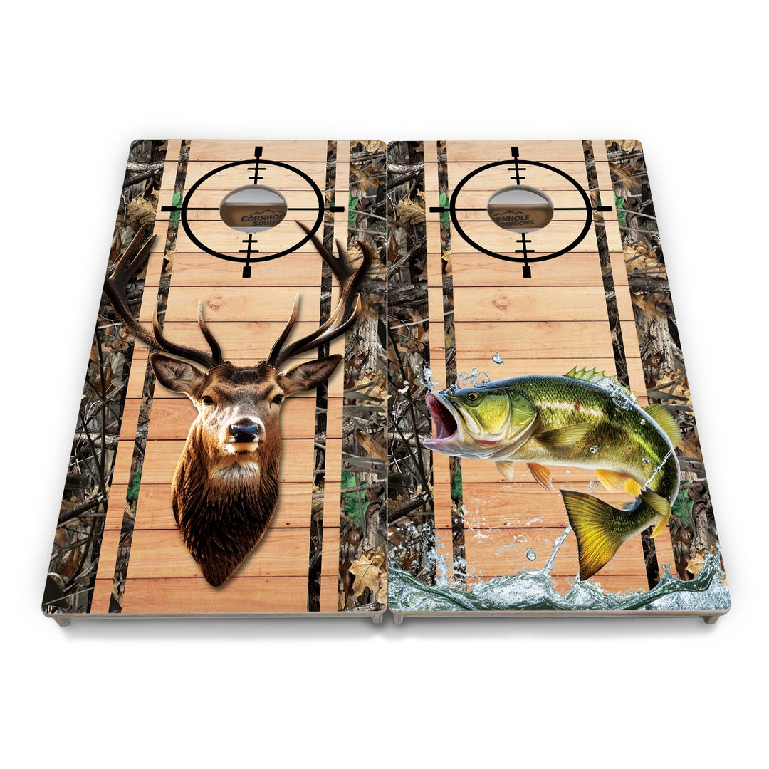 Scope Camo Deer & Fish Cornhole Boards – Tournament Series