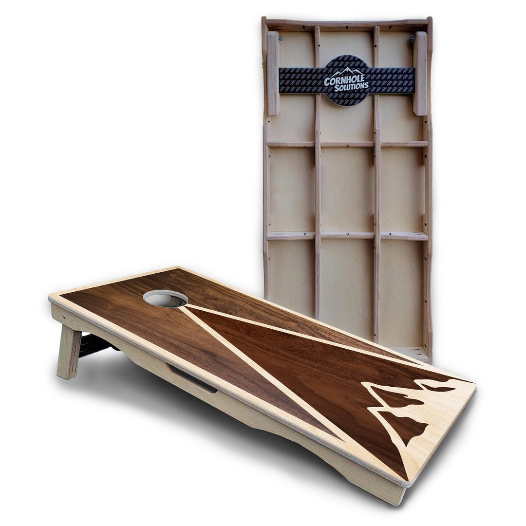 Stained Look Mountain Cornhole Boards – Pro Lite or Pro Elite
