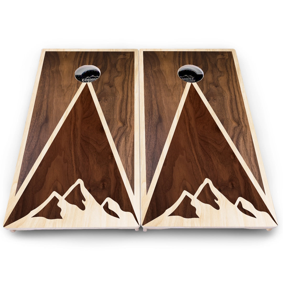 Stained Look Mountain Cornhole Boards – Pro Lite or Pro Elite