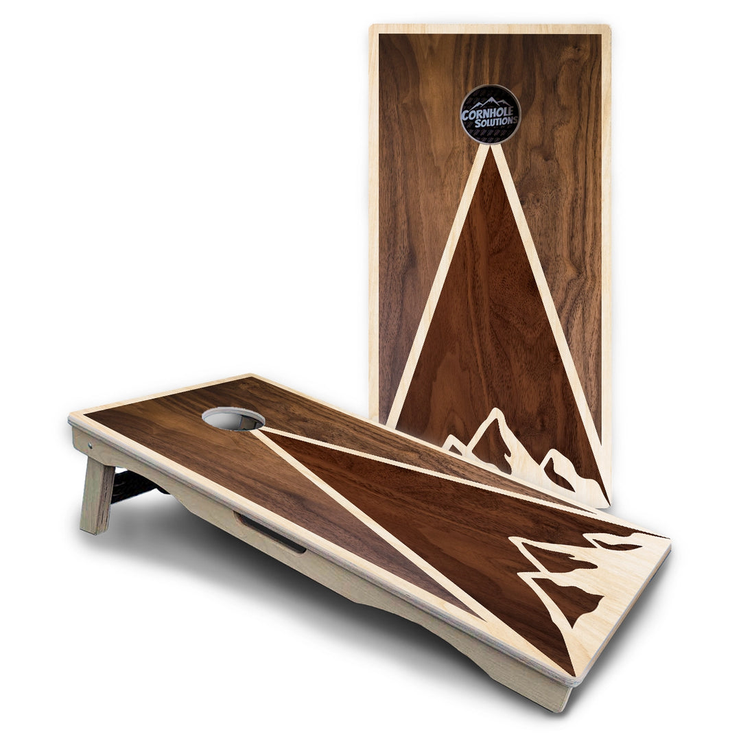Stained Look Mountain Cornhole Boards – Pro Lite or Pro Elite
