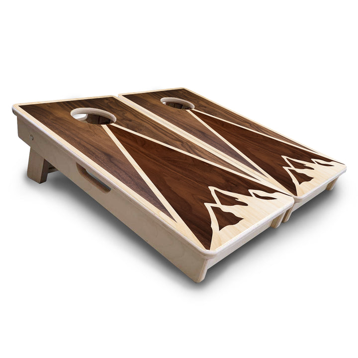Mini Cornhole Boards - Stained Mountain Scene