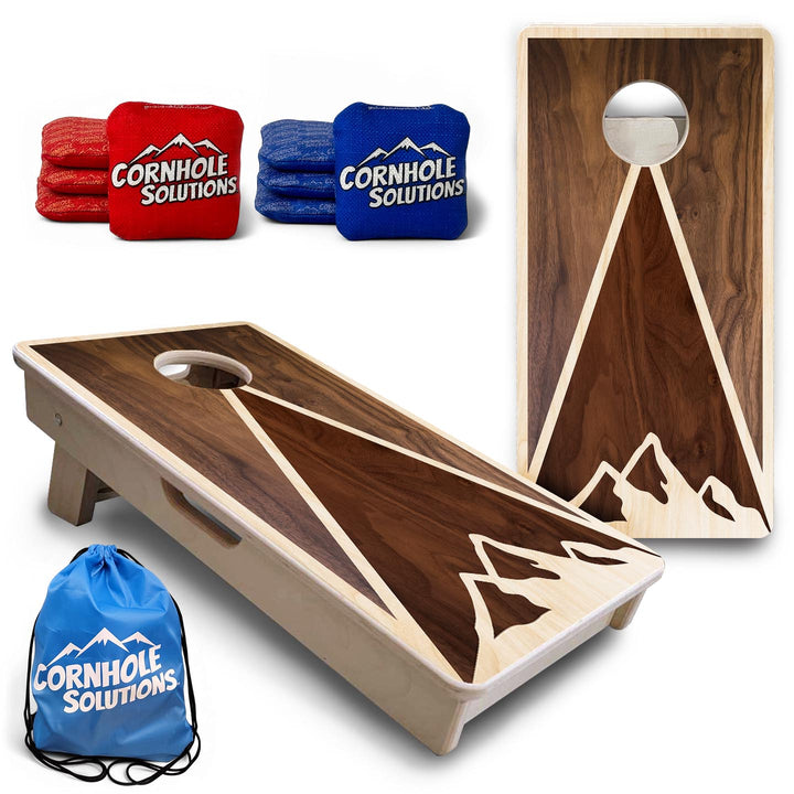 Stained Mountain Scene - Mini or Vacation Size Cornhole Boards