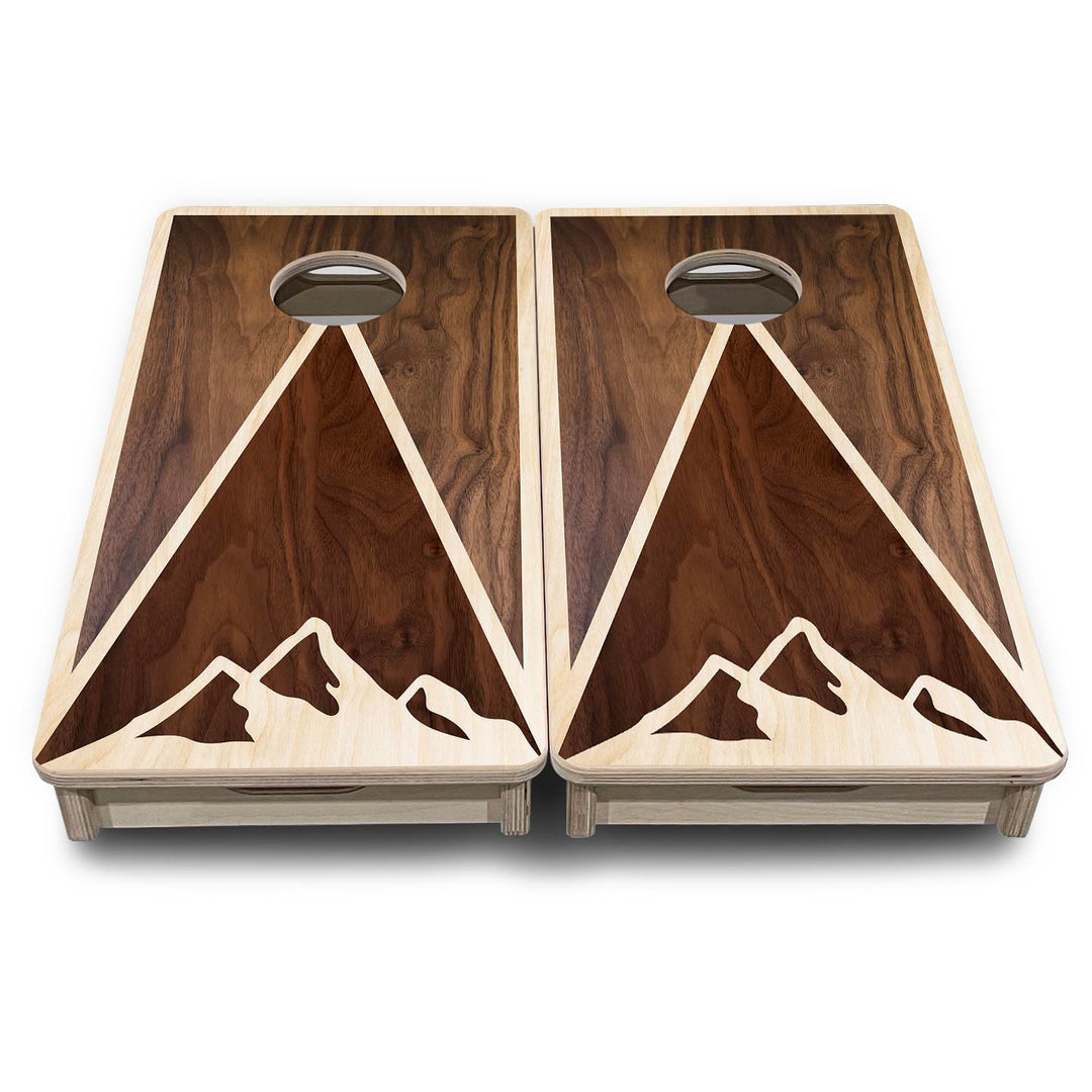 Stained Mountain Scene - Mini or Vacation Size Cornhole Boards