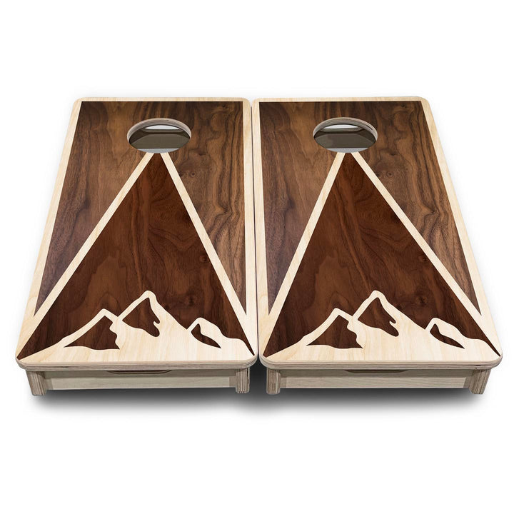 Stained Mountain Scene - Mini or Vacation Size Cornhole Boards