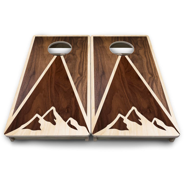 Stained Mountain Scene - Mini or Vacation Size Cornhole Boards