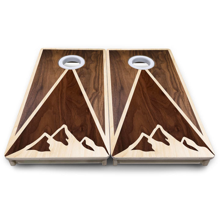 Stained Mountain Scene - Mini or Vacation Size Cornhole Boards